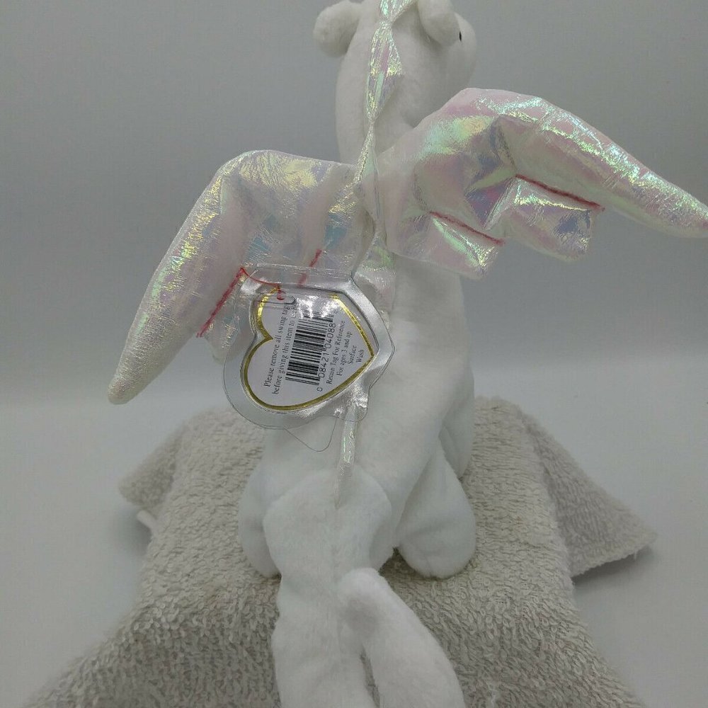 Vintage #4088 1995 TY Magic the White Dragon Wings Hand & Tush Tags Retired EUC - Picture 6 of 12